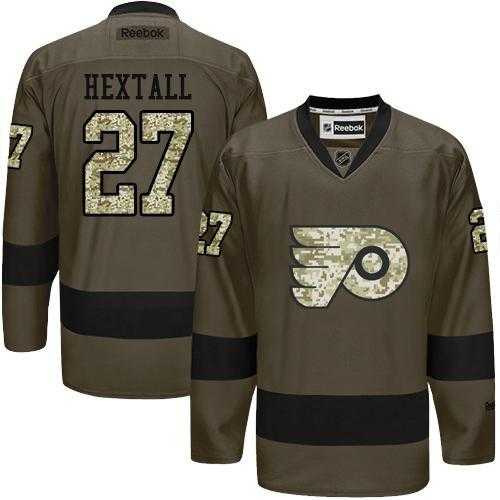 Glued Philadelphia Flyers #27 Ron Hextall Green Salute to Service NHL Jersey